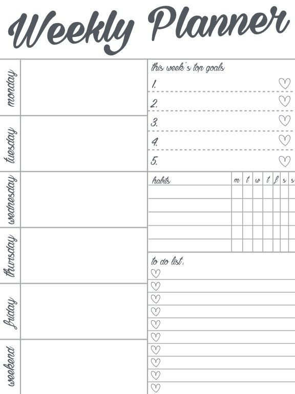 Day by Day Planner Template Weekly Planner – Free Template