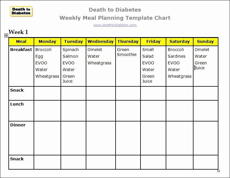 Diabetic Meal Planner Template Diabetic Meal Planning Template Lovely Diabetes Meal