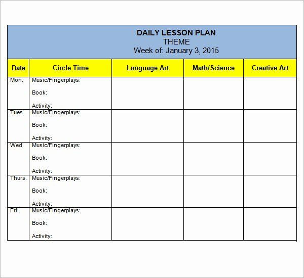 Early Childhood Lesson Plan Template Daycare Lesson Plan Template Best Best 25 Preschool