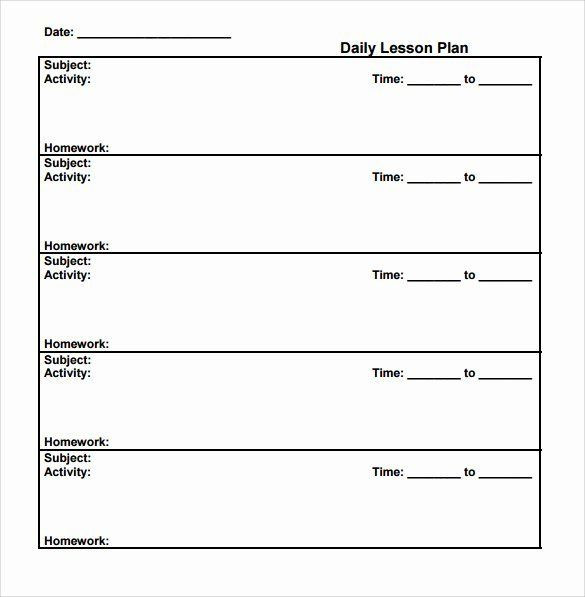 Easy Lesson Plan Template Substitute Lesson Plan Template Fresh 14 Sample Printable