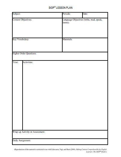 Eld Lesson Plan Template Eld Lesson Plan Template 17 Best About Siop Resources