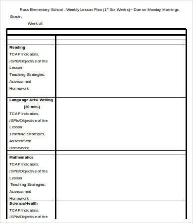 Eld Lesson Plan Template Elementary Lesson Plan Template Word Best Weekly Lesson