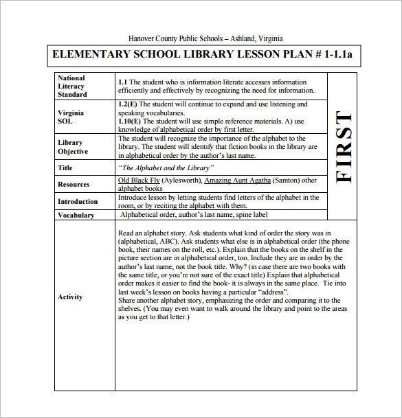 Elementary Library Lesson Plan Template Elementary School Lesson Plans Template Luxury Elementary