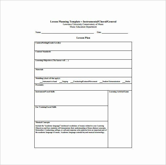 Elementary Music Lesson Plan Template Elementary Music Lesson Plan Template Beautiful Music Lesson
