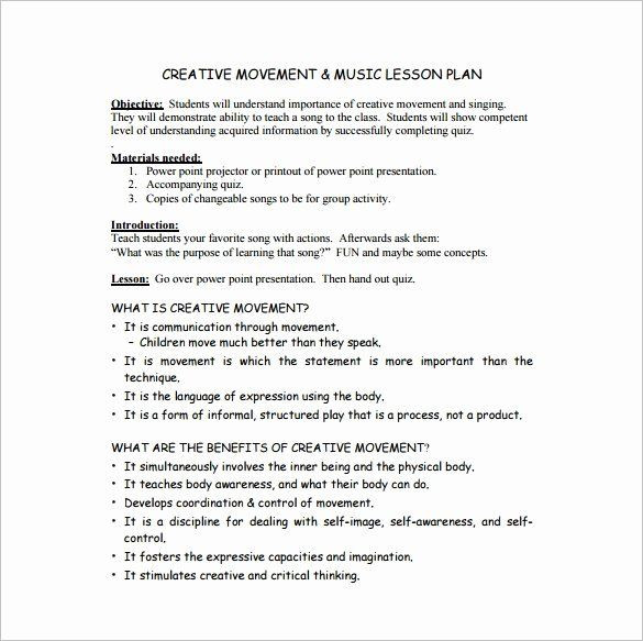 Elementary Music Lesson Plan Template Elementary Music Lesson Plan Template Fresh Music Lesson