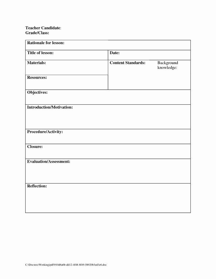 Elementary Music Lesson Plan Template Lesson Plans Template for Elementary Awesome the 25 Best
