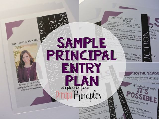 Elementary Principal Entry Plan Template A Principal Entry Plan A Sample Plan