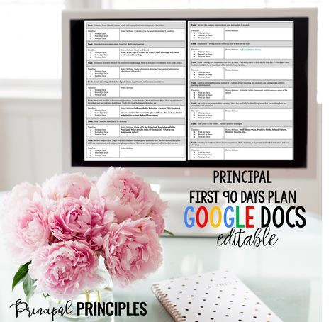 Elementary Principal Entry Plan Template Principal Entry Plan First 90 Days Google Docs Editable