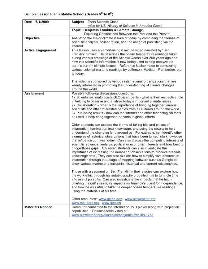 English Lesson Plan Template Middle School Lesson Plan Template for Sample Templates High