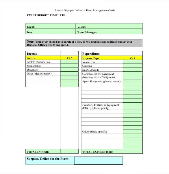 Event Planning Budget Template event Bud Templates