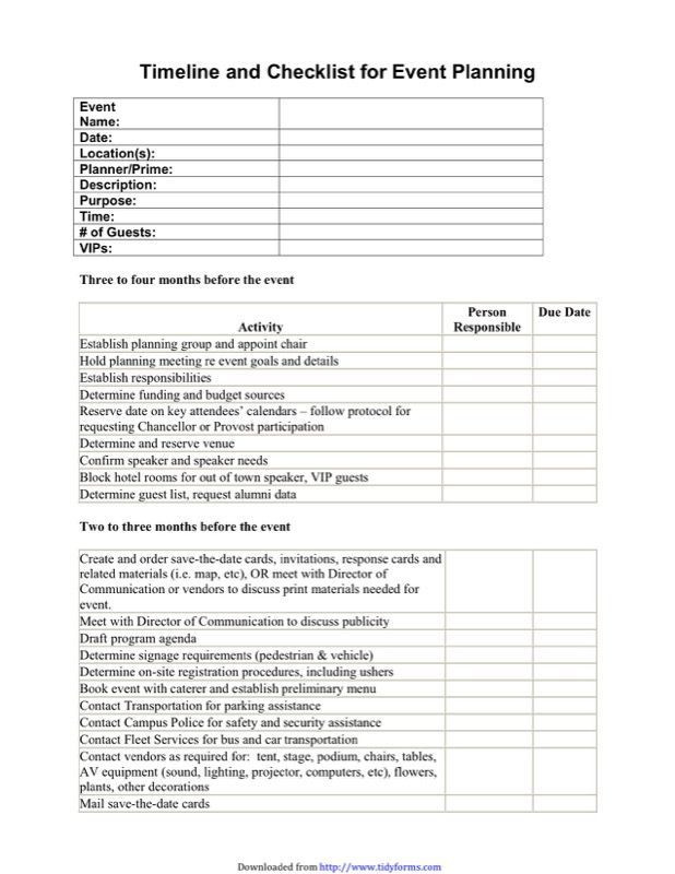 20 Event Planning Checklist Template Microsoft 