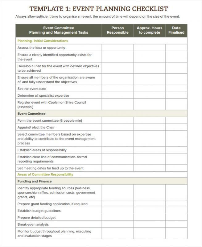 Event Planning Checklist Template Microsoft event Planning Template