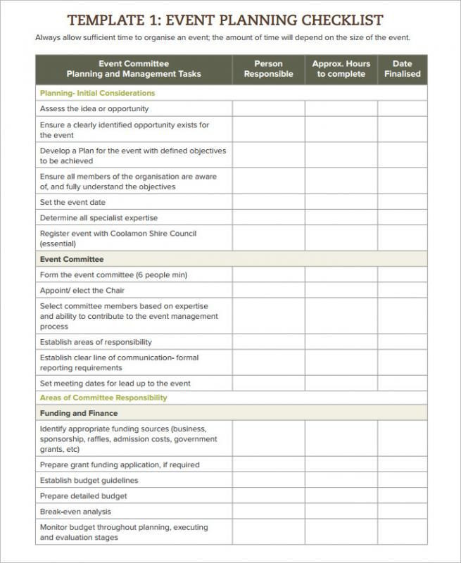 20 Event Planning Checklist Template Microsoft 