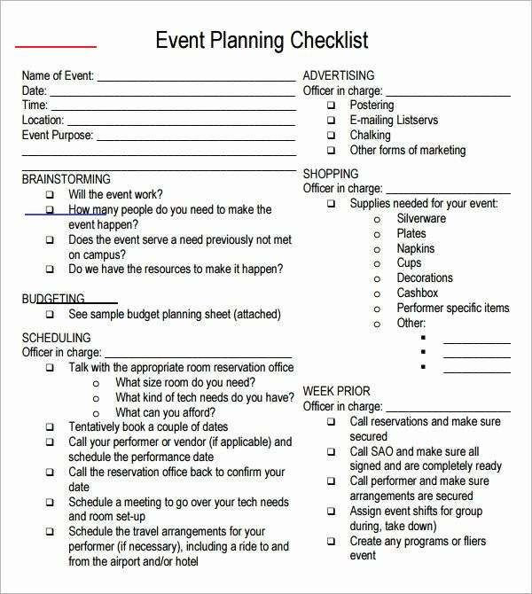 Event Planning Checklist Template Microsoft event Venue Checklist Template Unique event Planning