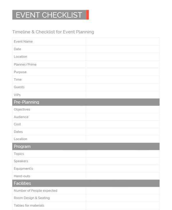 Event Planning form Template event Planning Checklist Template