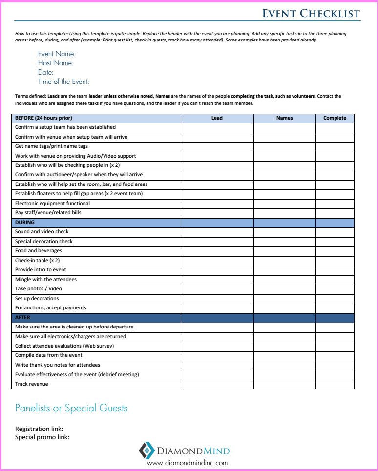 Event Planning Guide Template Corporate event Planning Checklist Template Inspirational
