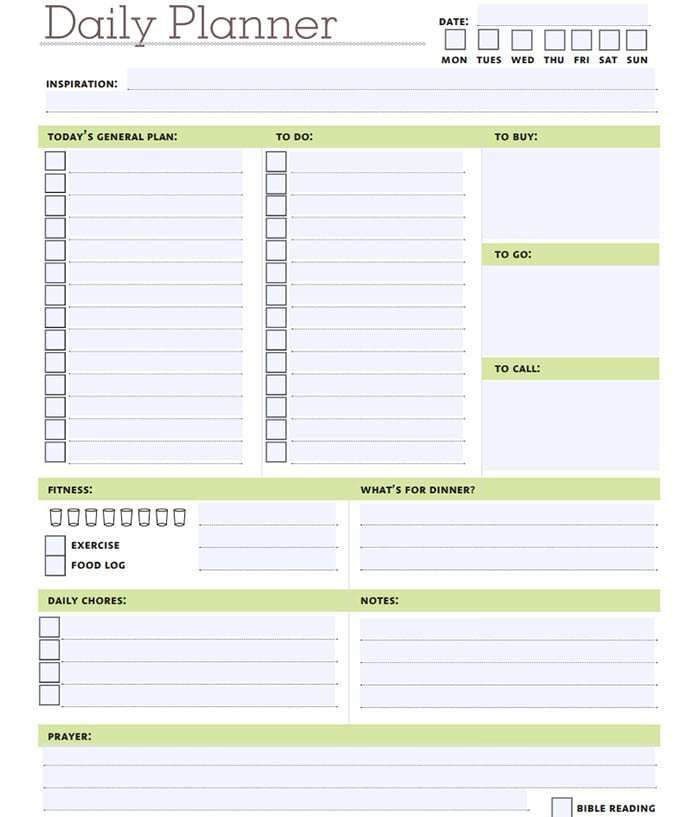 Excel Daily Planner Template 6 Daily Planner Templates Word Excel Templates