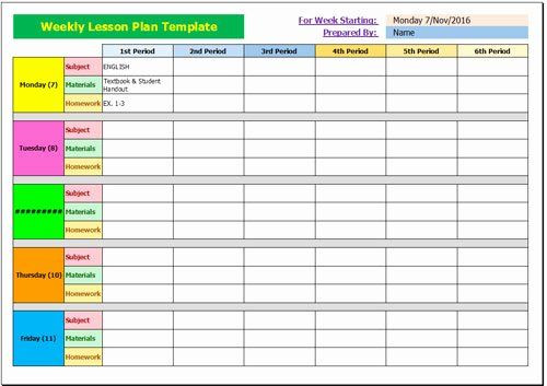 Excel Lesson Plan Template Weekly Lesson Plans Template Inspirational 20 Lesson Plan