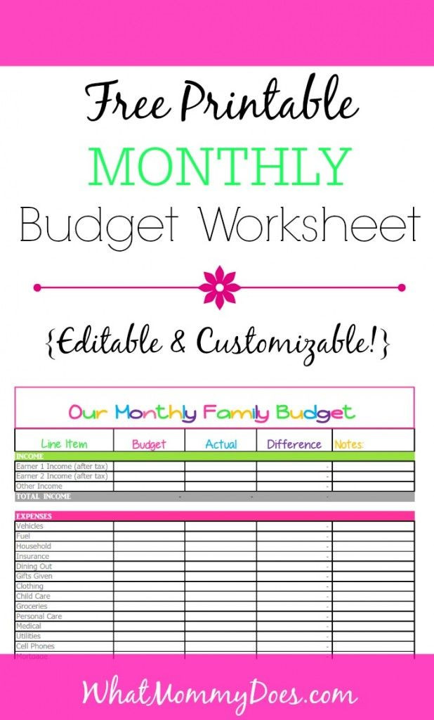 Family Budget Planner Template Cute Monthly Bud Printable – Free Editable Template