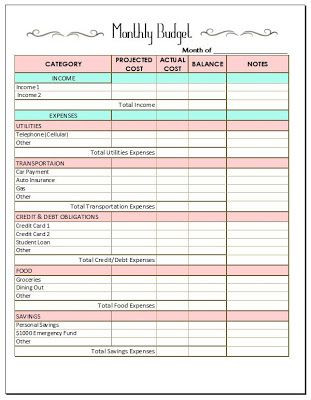 Family Budget Planner Template Monthly Budget Template