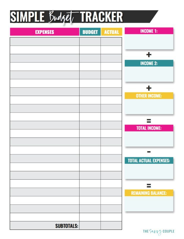 Family Budget Planner Template Simple Monthly Bud Template Digital Download