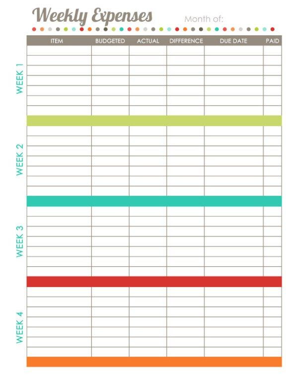 Family Budget Planner Template Weekly Expenses Bud Free Printable Family Bud