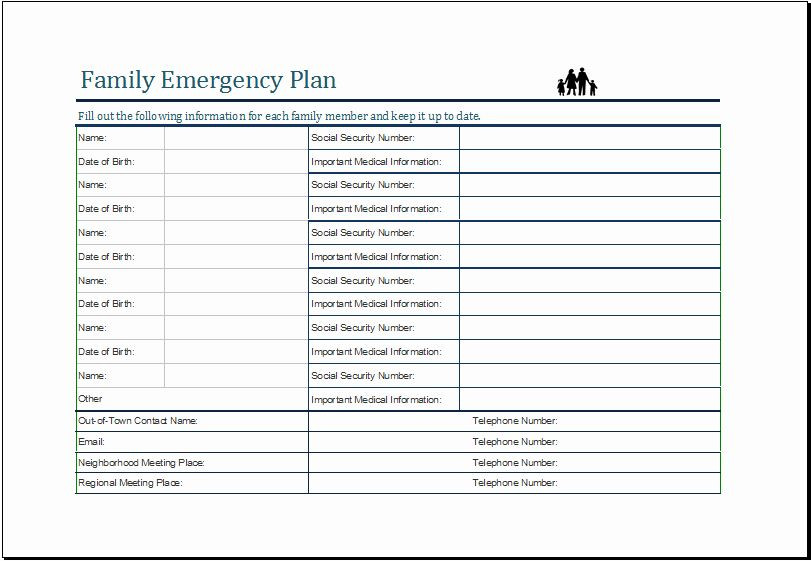 Family Emergency Plan Template Family Disaster Plan Template Unique Pin by Alizbath Adam