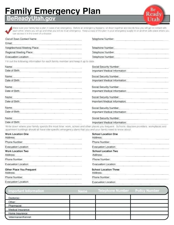 Family Emergency Plan Template Family Emergency Plan Template Emergency Family Plan