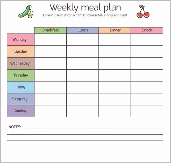 Family Meal Planner Template Daycare Monthly Menu Template Best 8 Food Menu Templates
