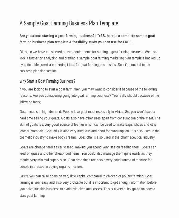 Farm Business Plan Template Free Farm Business Plan Template Best Goat Farming Business