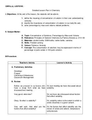 Five E Lesson Plan Template Detailed Lesson Plan In Chemistry In 2020