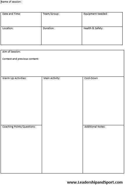 Football Session Plan Template Football Practice Plan Sheet Unique Sports Session Planner