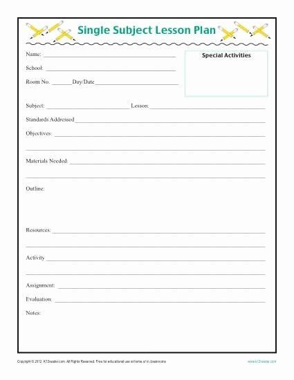 20 Formal Lesson Plans Template