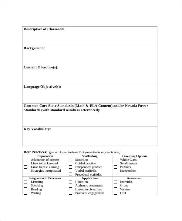 Formal Lesson Plans Template Sample Lesson Plan Template Preschool 1 Signs You Re In Love