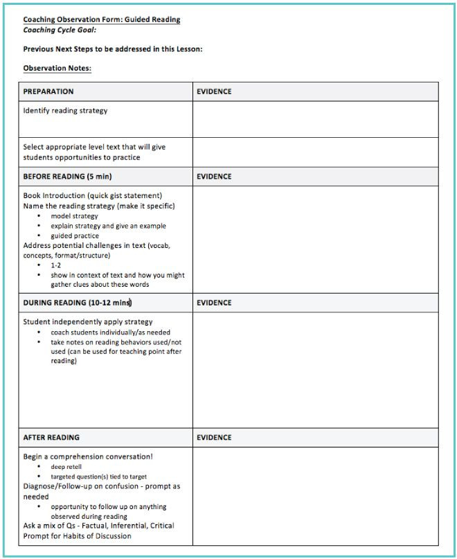 Formal Observation Lesson Plan Template Pin On Prehension