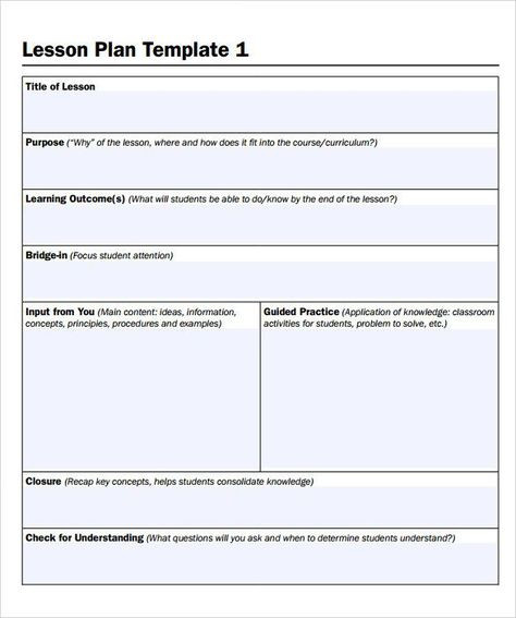 Formal Observation Lesson Plan Template Sample Simple Lesson Plan Template Word