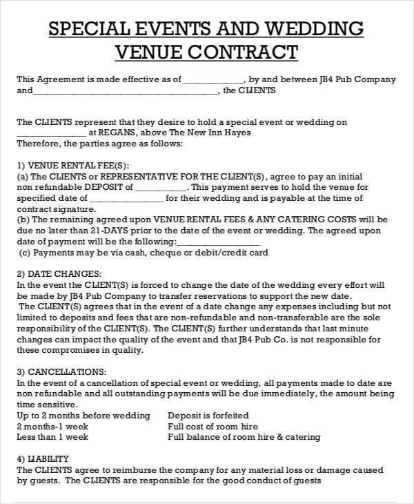 20 Free Event Planner Contract Template
