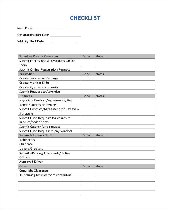 Free event Planner Template event Planning Master Sheet Checklist Pdf format Template