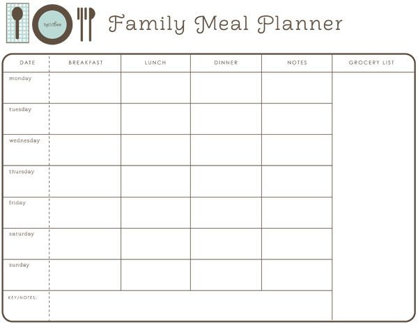 Free Meal Plan Template Printable Meal Planner Hellobee