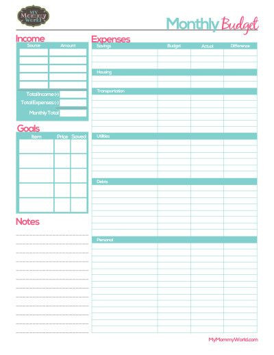 Free Online Budget Planner Template Free Household Bud form