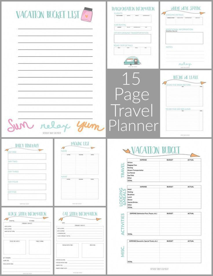 Free Printable Vacation Planner Template Best Travel Itinerary Template Travel Itinerary Template