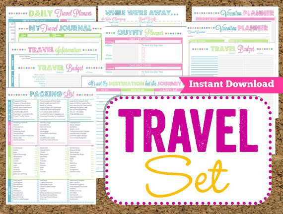 Free Printable Vacation Planner Template Instant Download Travel Printables Vacation Planner 14 Pdf