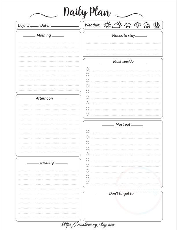 Free Printable Vacation Planner Template Vacation Planner Printable Template Travel Planner