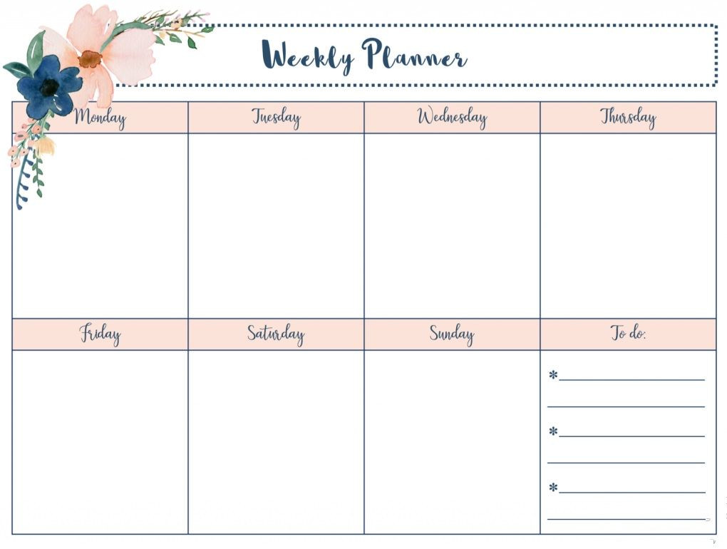 Free Printable Weekly Planner Template Printable April 2018 Weekly Planner for Fice