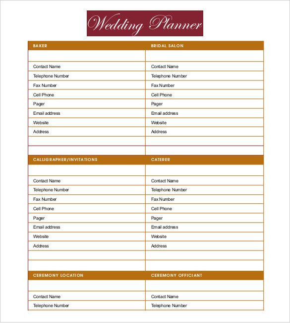 Free Wedding Plan Template Free Printable Wedding Planner Templates Best Wedding