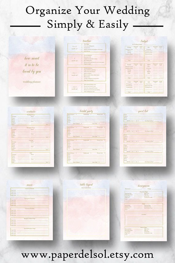 20 Free Wedding Plan Template