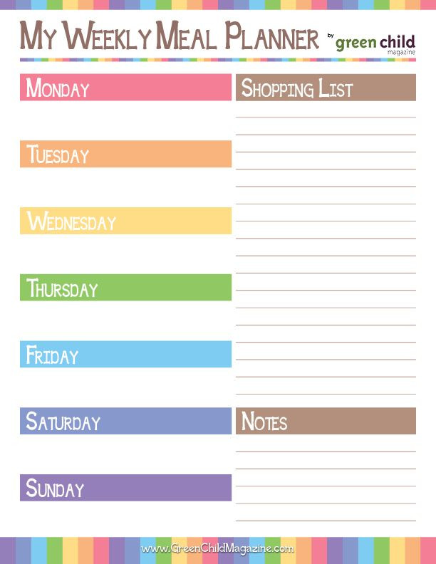 Free Weekly Menu Planner Template Free Printable Weekly Meal Planner