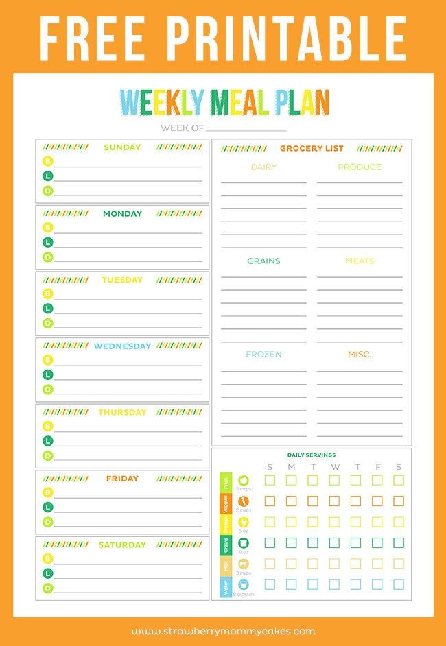 Free Weekly Menu Planner Template Free Printable Weekly Meal Planner Printable Crush