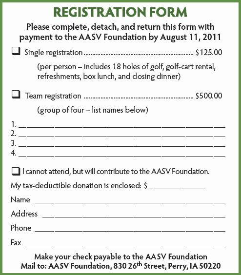 Golf tournament Planning Template Golf Outing Registration form Template Inspirational 2011