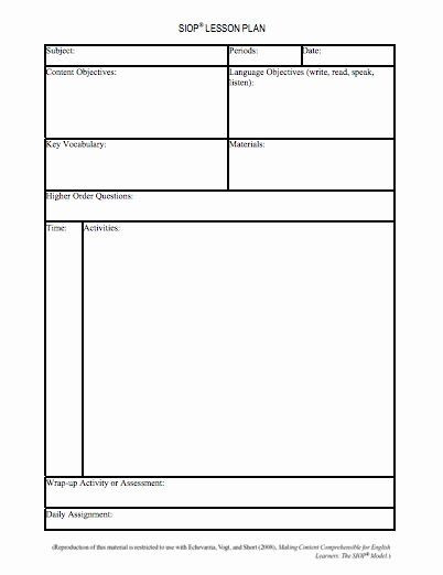 Gradual Release Lesson Plan Template Siop Lesson Plan Template 3 Luxury Here S A More Open Ended